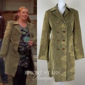 Rare Green Paisley Corduroy Coat ASO Sookie Gilmore Girls Bohemian Fall Vintage